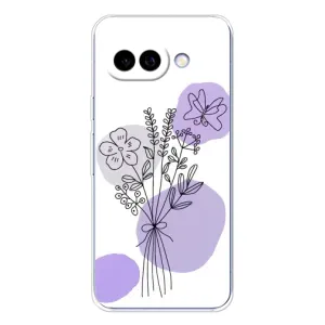 Силконовий чохол з принтом в квітах на Google Pixel 9A (Букет фіолетова абстракція)