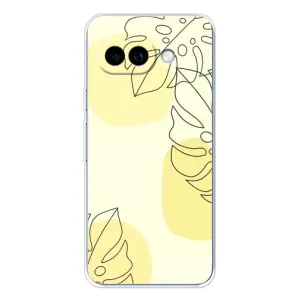 Силконовий чохол з принтом в квітах на Google Pixel 9A (Жовта монстера арт)