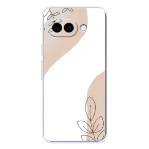 Силконовий чохол з принтом в квітах на Google Pixel 9A (Нюдова гілочка абстракція)