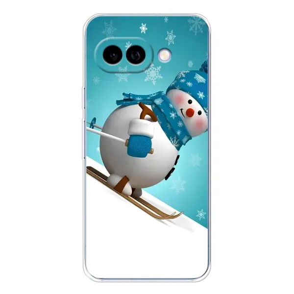 Чехол с принтом «Снеговик на лыжах» для Google Pixel 9A Чехол с принтом «Снеговик на лыжах» для Google Pixel 9A