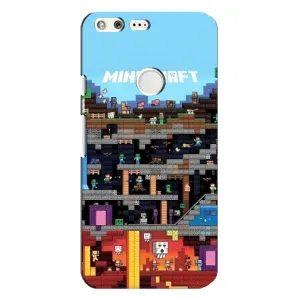 Чехол Майнкрафт на Google Pixel XL (AlphaPrint) Minecraft (фон Minecraft)
