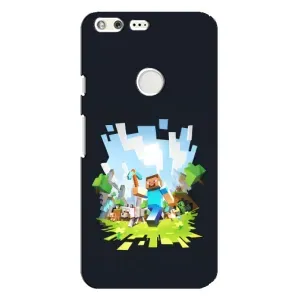 Чехол Майнкрафт на Google Pixel XL (AlphaPrint) Minecraft (персонажи Minecraft)