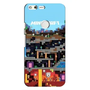 Чехол Майнкрафт на Google Pixel (AlphaPrint) Minecraft (фон Minecraft)