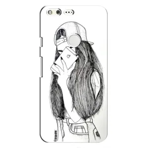 Чехол с печатью для Google Pixel - (Мода) (AlphaPrint) (Фото девочки)
