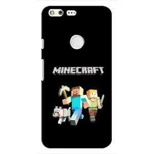 Чехол Майнкрафт на Google Pixel (AlphaPrint) Minecraft (герои Minecraft)