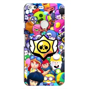 Чехол для Google Pixel Бравл Старс (VPrint) (Лого Brawl Stars)