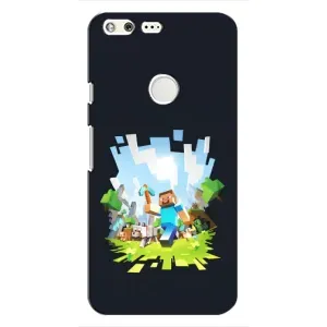 Чехол Майнкрафт на Google Pixel (AlphaPrint) Minecraft (персонажи Minecraft)