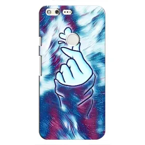 Чехол с принтом для Google Pixel (AlphaPrint - Знак сердечка) (Радужное сердце)