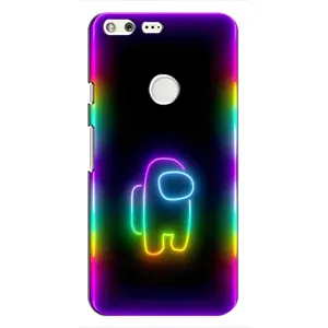 Чехол Амонг Ас для Google Pixel (AlphaPrint) (Яркий скин)