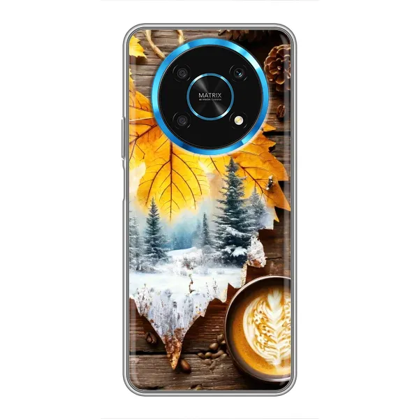 Чехол с принтом «Осенне-зимний кофе» для Huawei Honor Magic 5 Lite 5G