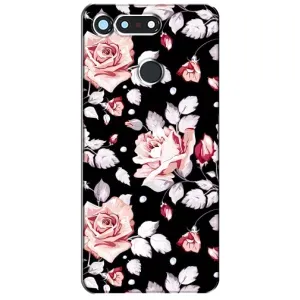 Чохли з квітами для Huawei Honor View 20 / V20 (VPrint) (Квіти на чорному)