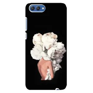 Чехлы (ART) Цветы на Huawei Honor 10, COL-Al00 (VPrint) (Белые цветы)