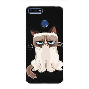 Чохол з принтом для Huawei Honor 7A Pro (AlphaPrint) Модні коти (Сумний кіт)