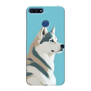 Чохол з Хаскі Huawei Honor 7A Pro - (AlphaPrint) (Хаскі арт)