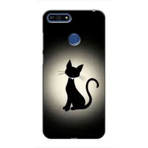 Чохол з принтом для Huawei Honor 7A Pro (AlphaPrint) Модні коти (Силует котика)
