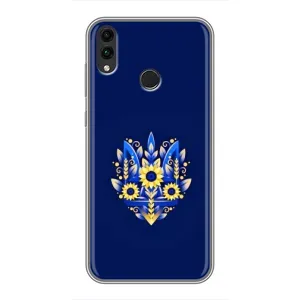 Чехлы для Huawei Honor 8X Укр. Символика (AlphaPrint) (Цветочный Герб)