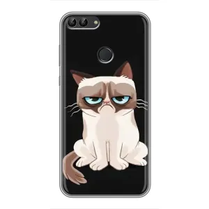 Чохол з принтом для Huawei Honor 9 Lite (AlphaPrint) Модні коти (Сумний кіт)