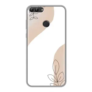 Силиконовый чехол с принтом в цветах на Huawei Honor 9 Lite (Нюдовая веточка абстракция)
