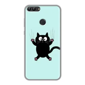Чохол з принтом для Huawei Honor 9 Lite (AlphaPrint) Модні коти (Падаючий кіт)