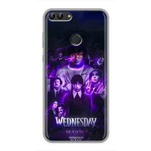 Чехол с дизайном Венздей 2 на Huawei Honor 9 Lite (Фиолетовая магия Уэнздей)