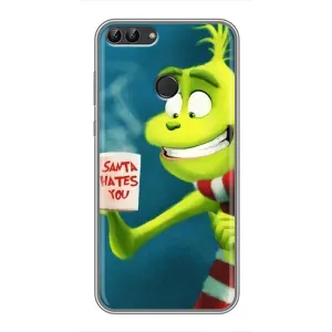 Рождественские Чехлы для Huawei Honor 9 Lite (VPrint) (Зеленый Гринч)