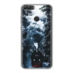 Новогодние, Праздничные Чехлы для Huawei Honor 9 Lite - 2024 год (Зимний поезд)