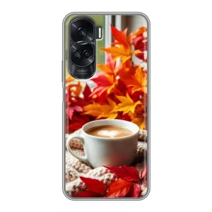 Чехол с уникальным дизайном «Осень с кофе» для Huawei Honor 90 Lite