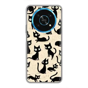 Чехол с рисунком кот на Huawei Honor Magic 6 Lite 5G (Черные коты)