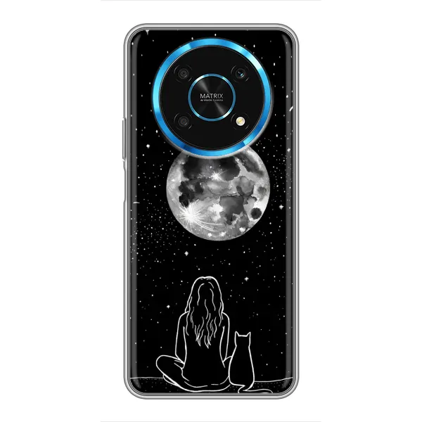 Чехол с принтом «Девушка с котом» для Huawei Honor Magic 6 Lite 5G