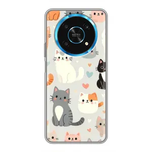 Чехол с рисунком кот на Huawei Honor Magic 6 Lite 5G (Коллаж котов)