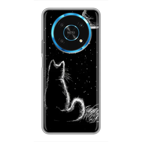 Чехол с принтом «Котик и луна» для Huawei Honor Magic 6 Lite 5G Чехол с принтом «Котик и луна» для Huawei Honor Magic 6 Lite 5G