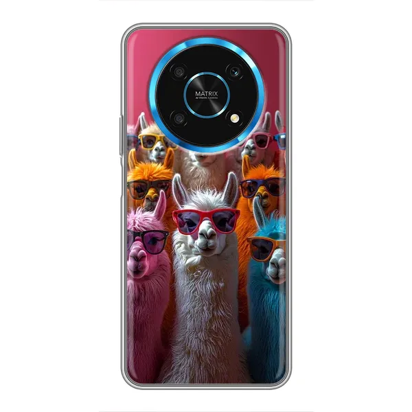 Чохол з принтом «Лами в окулярах» для Huawei Honor Magic 6 Lite 5G