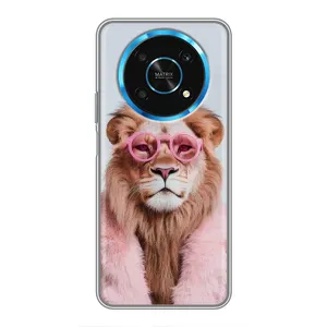 Чехол с принтом стильные животные для Хуавей Хонор Меджик 6 Лайт 5G (Лев в очках)