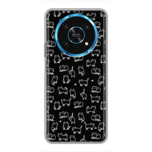 Чехол с принтом для Huawei Honor Magic 6 Lite 5G (AlphaPrint) Модные коты (Меленькие котики)