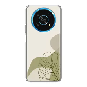 Силконовий чохол з принтом в квітах на Huawei Honor Magic 6 Lite 5G (Зелена монстера дизайн)