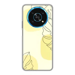 Силконовий чохол з принтом в квітах на Huawei Honor Magic 6 Lite 5G (Жовта монстера арт)