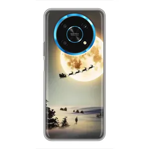 Новорічні, Святкові Чохли для Huawei Honor Magic 6 Lite 5G - 2024 год (Санта на місяці)