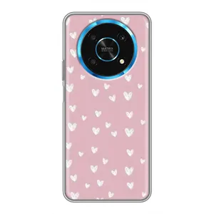 Чохол з розовим принтом для Huawei Honor Magic 6 Lite 5G (Сердечки на рожевому)