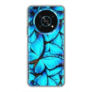 Чехол с принтом для Хуавей Хонор Меджик 6 Лайт 5G - (Прикольные) (AlphaPrint) (Синие бабочки)