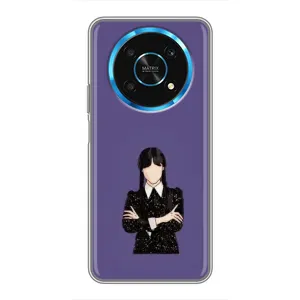 Чохли Венсдей на Huawei Honor Magic 6 Lite 5G Уенсдей (AlphaPrint) (Венздей у чорному)