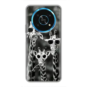Силіконовий чохол з КАРТИНКАМИ літо для Huawei Honor Magic 6 Lite 5G (AlphaPrint) (Жирафи в окулярах)