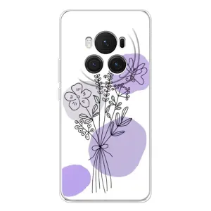 Силконовий чохол з принтом в квітах на Huawei Honor Magic 7 Pro (Букет фіолетова абстракція)