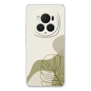 Силконовий чохол з принтом в квітах на Huawei Honor Magic 7 Pro (Зелена монстера дизайн)
