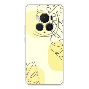 Силконовий чохол з принтом в квітах на Huawei Honor Magic 7 Pro (Жовта монстера арт)