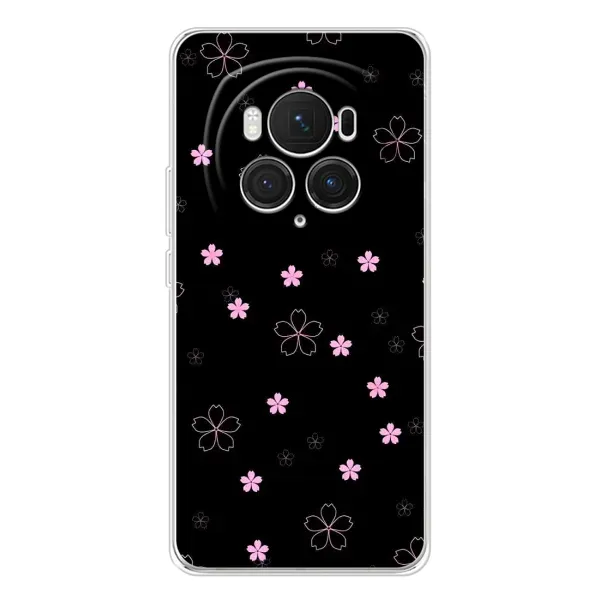 Чехол с принтом «Розовые цветы на черном» для Huawei Honor Magic 7 Pro