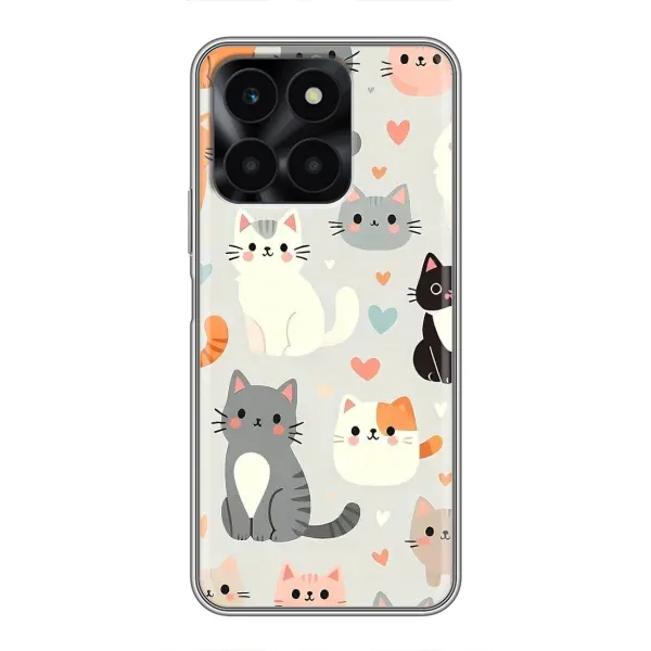 Чехол с принтом «Коллаж котов» для Huawei Honor X6a Чехол с принтом «Коллаж котов» для Huawei Honor X6a