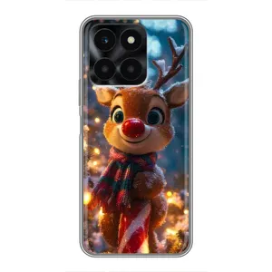 Яскравий чохол для Huawei Honor X6a з Зимові Оленята (Олень з шарфом)