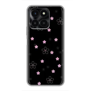 Чохол з принтом «Рожеві квіти на чорному» для Huawei Honor X6a