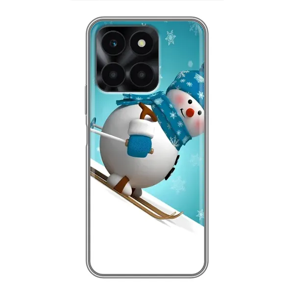 Чехол с принтом «Снеговик на лыжах» для Huawei Honor X6a