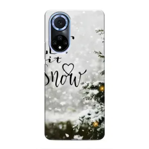 Новогодние, Праздничные Чехлы для Huawei Honor X7b - 2024 год (Let it snow)